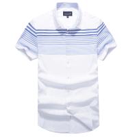 清仓特卖/与狼共舞短袖衬衫2018夏季新款男士条纹衬衣5920Z
