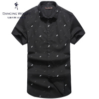 清仓特卖/与狼共舞短袖衬衫2017夏季男装纯棉印花休闲男士衬衣Z