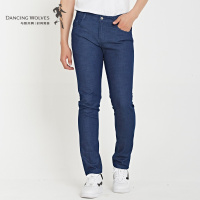 清仓特卖/ 与狼共舞男装修身牛仔裤男装春季裤子牛仔蓝小脚长裤Z