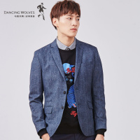 与狼共舞休闲单西男2018春秋男装西服青年韩版外套西装男