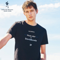 与狼共舞短袖T恤2018春夏季新款男装圆领纯棉短袖简约时尚体恤衫