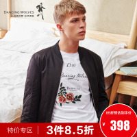 与狼共舞夹克男潮秋季新款男装棒球服时尚潮流飞行员男士外套