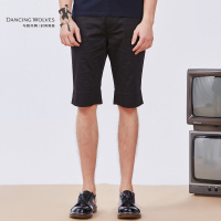 与狼共舞夏季休闲短裤男时尚潮流商务纯色韩版五分裤