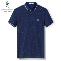 商场同款 与狼共舞短袖T恤2018夏季新款男纯棉翻领DZ