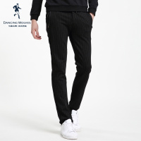 清仓特卖/与狼共舞男装休闲裤 青年男士时尚条纹修身小脚长裤DZ