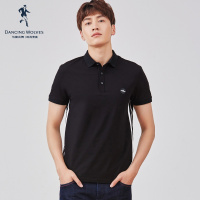 与狼共舞短袖T恤男休闲商务POLO衫男士潮流纯色2018夏季男装DZ