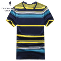 商场同款 与狼共舞短袖T恤 男装2017夏季条纹体恤衫DZ