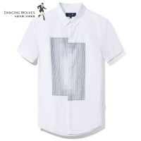 商场同款 与狼共舞夏季新款时尚休闲男装短袖衬衫DZ