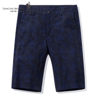 与狼共舞休闲短裤男夏季新款韩版潮流修身弹力提花裤子男士五分裤