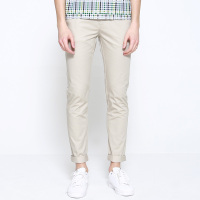 与狼共舞牛仔裤男夏季新款男士修身小脚长裤青年潮流休闲裤子DZ