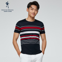 清仓特卖/与狼共舞短袖T恤男2019夏季新款时尚条纹半袖打底衫DZ