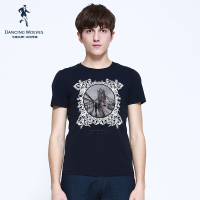 清仓特卖/与狼共舞短袖T恤男2019夏季新款印花韩版潮流半袖T恤DZ