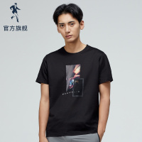与狼共舞短袖T恤男2019夏季新款男装圆领简约印花男士半袖体恤衫