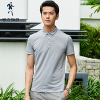 与狼共舞短袖T恤男纯色翻领上衣2019夏季新款商务休闲男士polo衫