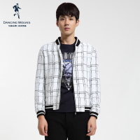 清仓特卖/与狼共舞夹克春季男装棒球领迷彩毛呢男士外套DZ