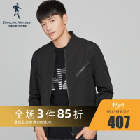 与狼共舞夹克男时尚修身休闲棒球服2019秋季新款男装飞行员外套男