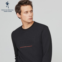 与狼共舞长袖卫衣男圆领空气棉男士套头休闲T恤2019秋冬款男装DZ
