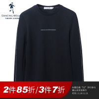 与狼共舞卫衣男2019秋季新款套头字母印花圆领上衣长袖T恤DZ