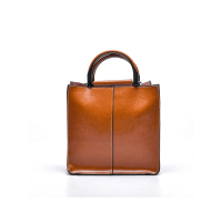 吐火罗2018新品时尚拼接纯色简约真皮单肩包手提包