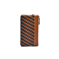 吐火罗2018新品简约休闲编织大容量多功能真皮钱包手拿包