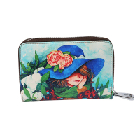 吐火罗新品牛皮印花彩绘卡包