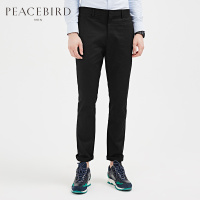 太平鸟男装新款黑色棉休闲裤商务修身时尚休闲裤男