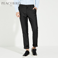 太平鸟男装新款黑色商务休闲长裤时尚休闲男士羊毛西裤