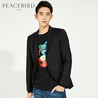太平鸟男装黑色修身西服春季新款西装男士商务休闲便服