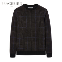 太平鸟男装秋季新款纯羊毛毛衫复古修身毛套衫潮