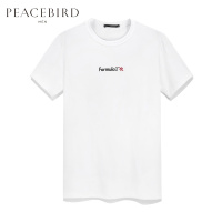 太平鸟男装刺绣T恤男韩版修身赛车系列短袖青年潮流夏季款