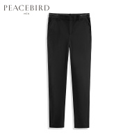 太平鸟男装2019春季新款男士宽松直筒弹性腰际休闲裤简约纯色男