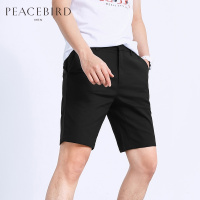 太平鸟男装夏季新款黑色男士休闲裤时尚商务中短裤