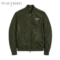 太平鸟男装2019春季新款男士刺绣绿色飞行夹克潮流棒球服外套男