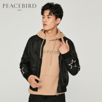 太平鸟男装男士夹克衫潮贴布星星刺绣夹克韩版宽松外套潮青年秋