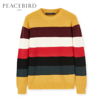 太平鸟男装2019秋季新款条纹羊毛衫帅气韩版时尚潮流套头毛衣男