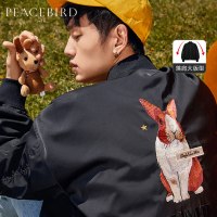 太平鸟男装男士外套夹克秋刺绣夹克衫潮韩版茄克飞行夹克衫