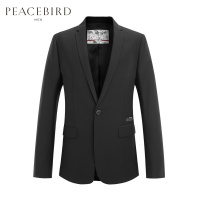 太平鸟男装2019秋季青年休闲一粒扣西服时尚修身便西外套潮