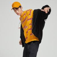 太平鸟男装 新款潮牌毛衫撞色英文设计休闲时尚街头帅气毛衣