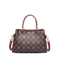 杜罗伦【时尚印花】单肩包精致通勤简约撞色手提包女包