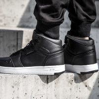 八哥男鞋高帮鞋男板鞋韩版潮流高邦休闲运动鞋白色春季鞋子男