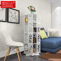 家旺达 旋转书架置物架 卫生间创意简易收纳柜a4办公室CD架层架