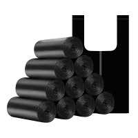 优芬手提家用背心垃圾袋黑色加厚点断式垃圾袋塑料袋