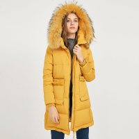 2017艾莱依冬季新品羽绒服流苏装饰织带大衣617104008