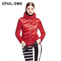 ERAL/艾莱依冬装韩版修身时尚拼接立领羽绒服女白鸭绒潮2022D