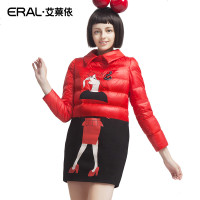 ERAL/艾莱依冬季OL连衣裙POLO领套头修身羽绒服女中长款轻薄6049D