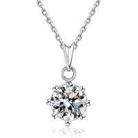 佰色传情(BRIR) S925银八心八箭仿钻石吊坠纯银项链女锁骨链