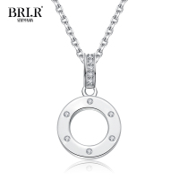 佰色传情(BRIR) 欧美风时尚简约环环相扣女锁骨链s925纯银项链