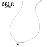 佰色传情(BRIR)S925银滴胶五角星时尚项链