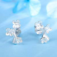 佰色传情(BRIR) S925银设计师款耳钉（树花）BYE395