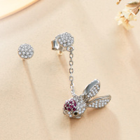 佰色传情(BRIR) ab款不对称925银耳钉女气质个性韩国超仙长款耳环 BYE600